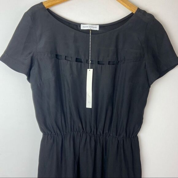 AMANDA UPRICHARD- Black Silk Cut Out Chest Dress - Picture 4 of 9